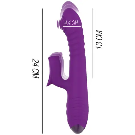 INTENSE IGGY Višenamenski Punjenje Na USB Gore Dole Vibrator Ljubičasti 24cm