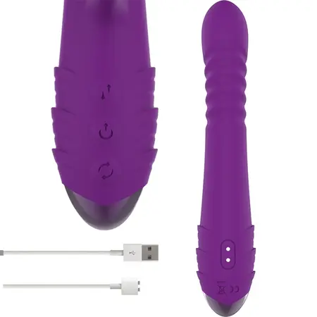 INTENSE IGGY Višenamenski Punjenje Na USB Gore Dole Vibrator Ljubičasti 24cm