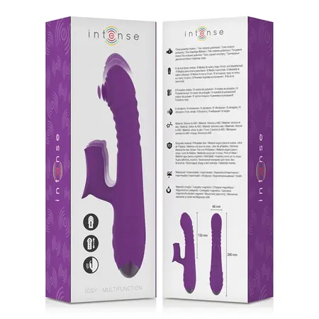 INTENSE IGGY Višenamenski Punjenje Na USB Gore Dole Vibrator Ljubičasti 24cm