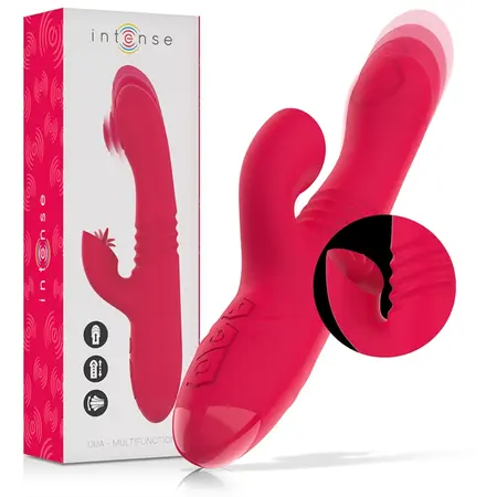 INTENSE DUA Punjenje Na USB Gore Dole Vibrator Crveni Višenamenski 24cm