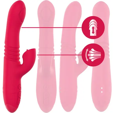 INTENSE DUA Punjenje Na USB Gore Dole Vibrator Crveni Višenamenski 24cm