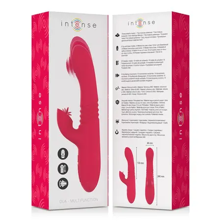 INTENSE DUA Punjenje Na USB Gore Dole Vibrator Crveni Višenamenski 24cm
