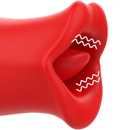MIA SICILIA Double Action Vibrating Stimulator with Flexible Tongue, Pink