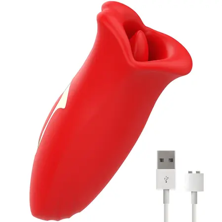 MIA SICILIA Double Action Vibrating Stimulator with Flexible Tongue, Pink