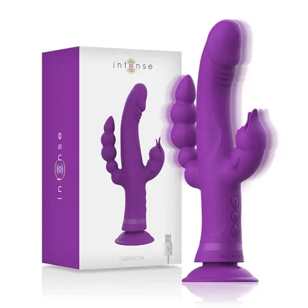 Intense Casanova Trostruki Motor Silikonski Sistem, Ljubičasti, 11cm, Vodootporan