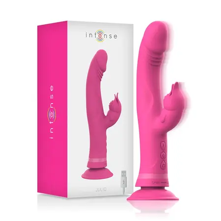Intense Julio Dvostruki Motor Roze Silikonski Zečji Masažer 24cm Vodootporan