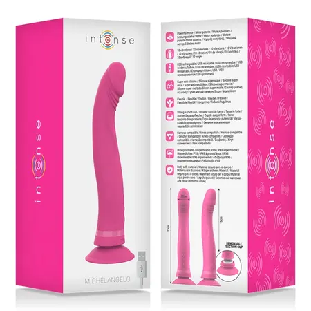 Intense Michelangelo Roze Silikonski Vibrirajući Model sa Usisnom Čašicom 11cm