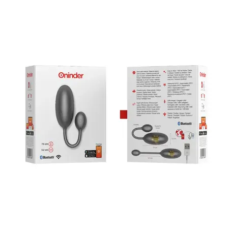 ONINDER Tokyo Crno Vibrirajuće Jaje 7.5x3.2cm Aplikacija Vodootporno
