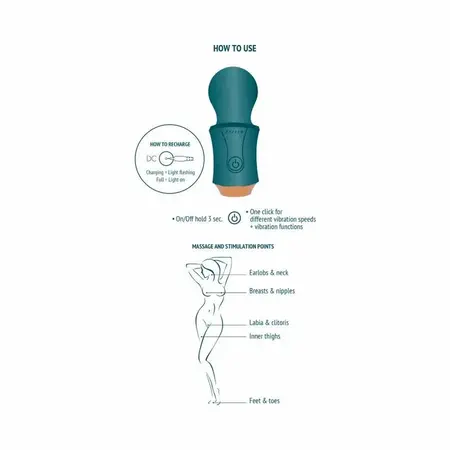 XOCOON Traveller Wand Green - Rechargeable Multi-Mode Massager