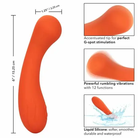 CalExotics Stella G-Wand Orange - Flexible Silicone Massager, 12 Modes