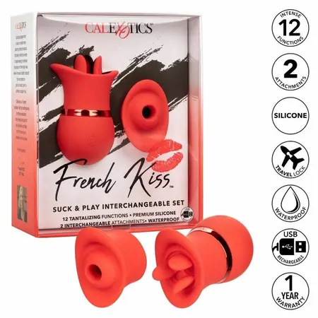 CalExotics French Kiss Suck & Play Set Intimni Multifunkcionalni Komplet Roze