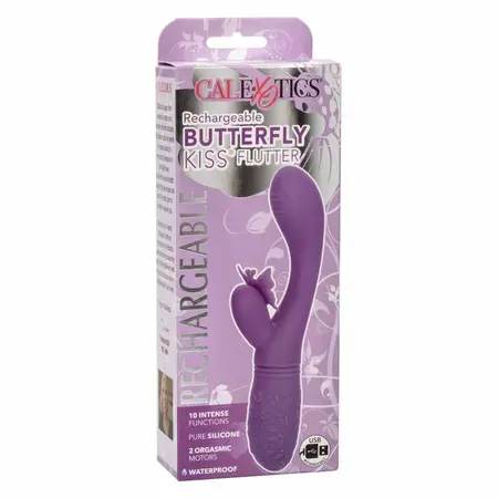 CalExotics Butterfly Kiss Flutter Violet - Dual Motor Rechargeable Massager