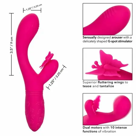 CalExotics Butterfly Kiss Flutter Roze Punjivi Intimni Masažer