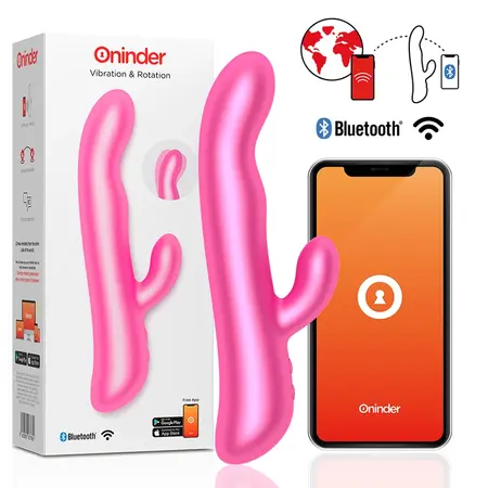 ONINDER Oslo Roze Dvostruki Masažer sa App i Rotacijom, Vodootporan