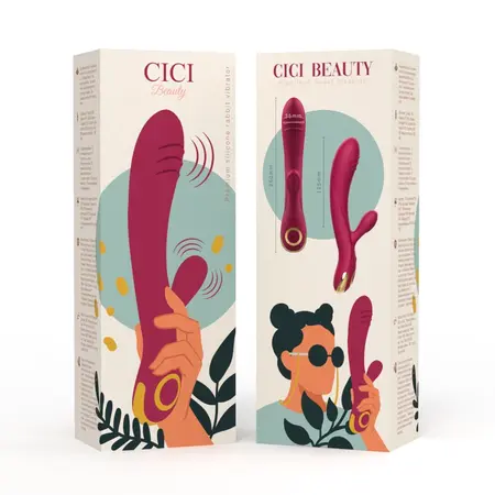 Cici Beauty Premium Silicone Rabbit - Dual Motor Waterproof Vibrator 25cm