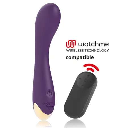 Treasure Hansel Zakrivljeni Silikonski Vibrator - WatchMe Kompatibilan, 17.5cm, Ljubičasti