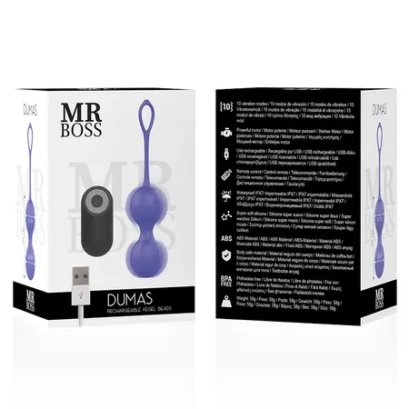 MR BOSS DUMAS Intimni Kegel Trener sa Vibracijom i Daljinskim Upravljanjem, 9.5 cm, Crna