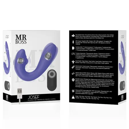 MR BOSS JOSEF Intimni Duo Uređaj sa Pulsacijom i Vibracijom Daljinski 12cm Plava
