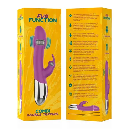 Fun Function Combi Dvostruki Tapkajući Intimni Sistem, Dvostruki Motor, Roze, 21 cm