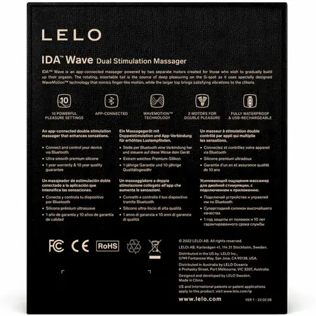 LELO IDA Wave Coral Dual-Motor App-Controlled Couples Massager 93mm