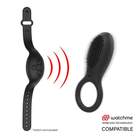 Mr Boss Tino Silicone Ring Black - Wireless Watchme Compatible, 10 Modes