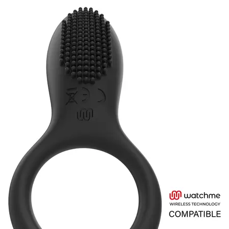 Mr Boss Tino Silicone Ring Black - Wireless Watchme Compatible, 10 Modes