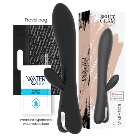 Brilly Glam Erik Dvostruki Motor Silikonski Vibrator Crni USB, Spreman za Daljinski