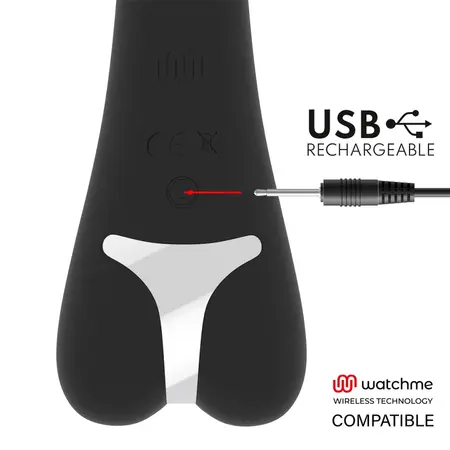Brilly Glam Erik Dvostruki Motor Silikonski Vibrator Crni USB, Spreman za Daljinski