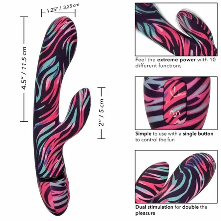 CalExotics Menage a Moi Dvostruki Wand – Vodootporni 10-Režimski USB Masažer 21cm