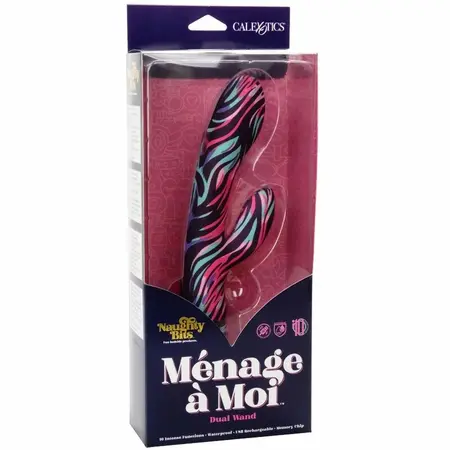 CalExotics Menage a Moi Dvostruki Wand – Vodootporni 10-Režimski USB Masažer 21cm