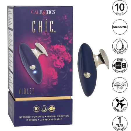 CalExotics Chic Violet Kompaktni 10-Režimski Vodootporni Masažer, Ljubičasta
