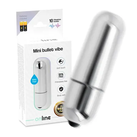 ONLINE Mini Bullet Vibe Srebrni – Kompaktni Višerežimski Vibracioni Uređaj