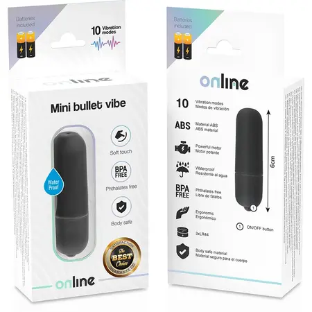 ONLINE Mini Bullet Vibe Crni – Kompaktni Vodootporni Vibracioni Uređaj