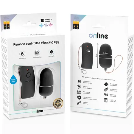 ONLINE Daljinski Upravljana Vibraciona Jaja Crna 10 Režima Ergonomski ABS