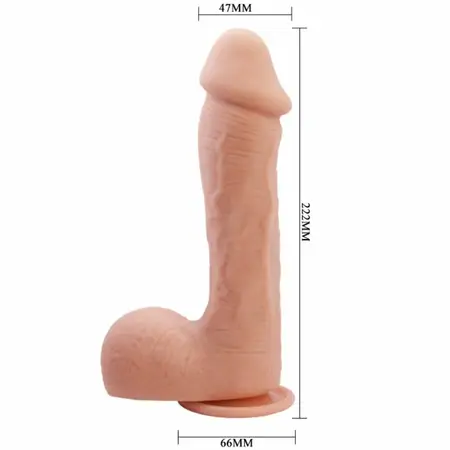 Baile Johnson Intimni Model 22 cm sa Usisnom Čašom, Meka Tekstura Kože