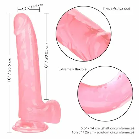 CalExotics Size Queen Roze Intimni Model 20.3 cm TPR Usisna Baza