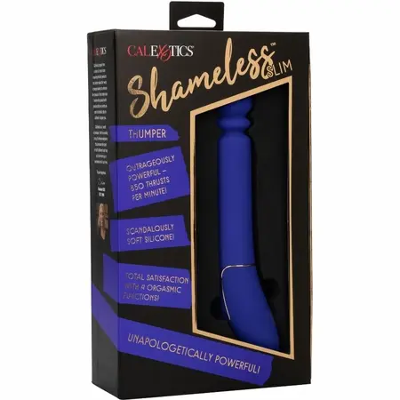 CalExotics Shameless Slim Thumper Blue - High-Performance Intimate Massager