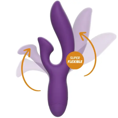 Rewolution REWOFUN Flexible Dual Motor Vibrator with Rabbit, 19.5 cm, Pink