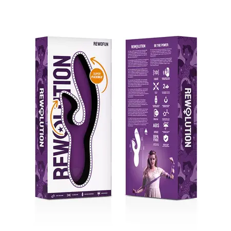 Rewolution REWOFUN Flexible Dual Motor Vibrator with Rabbit, 19.5 cm, Pink