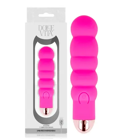 Dolce Vita SIX Pink Rechargeable Silicone Model, 7-Speed, 13 cm