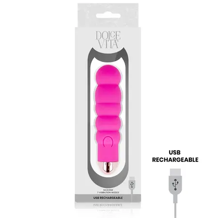 Dolce Vita SIX Pink Rechargeable Silicone Model, 7-Speed, 13 cm