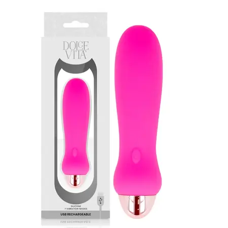 Dolce Vita Five Roze USB punjivi silikonski intimni uređaj 12.4cm, 7 režima