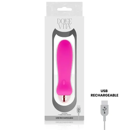 Dolce Vita Five Roze USB punjivi silikonski intimni uređaj 12.4cm, 7 režima