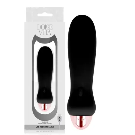Dolce Vita Five Crni intimni uređaj, 7 režima, USB punjivi silikon