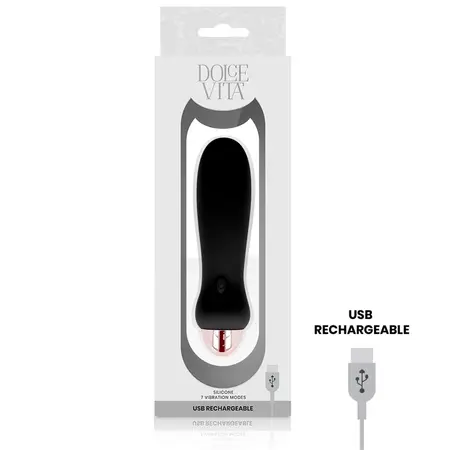 Dolce Vita Five Crni intimni uređaj, 7 režima, USB punjivi silikon