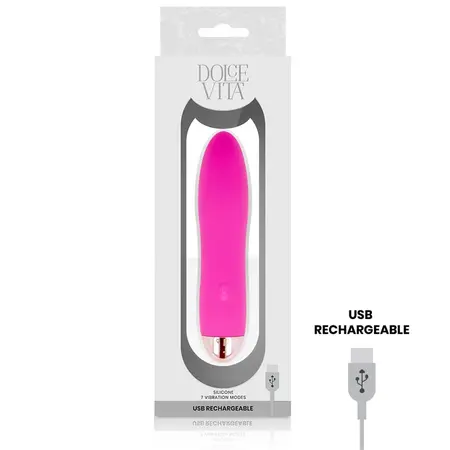 Dolce Vita Four Roze punjivi uređaj, 7 režima, medicinski silikon, 13cm