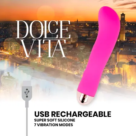 Dolce Vita Pink Two punjivi silikonski intimni uređaj sa 7 režima
