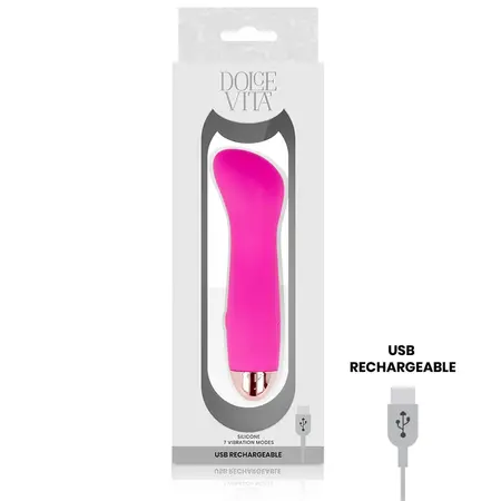 Dolce Vita One Pink 7-Speed Rechargeable Intimate Wellness Device, 12.5 cm