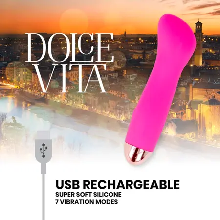 Dolce Vita One Pink 7-Speed Rechargeable Intimate Wellness Device, 12.5 cm