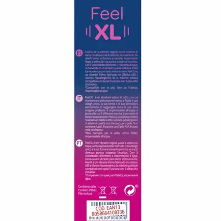 CONTROL Feel XL Vibrirajući metak – Velika veličina, 5 režima, vodootporan, ljubičasti